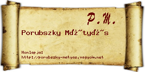 Porubszky Mátyás névjegykártya