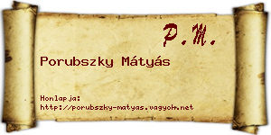 Porubszky Mátyás névjegykártya