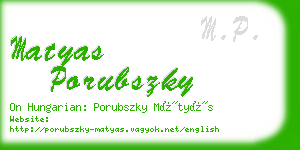 matyas porubszky business card